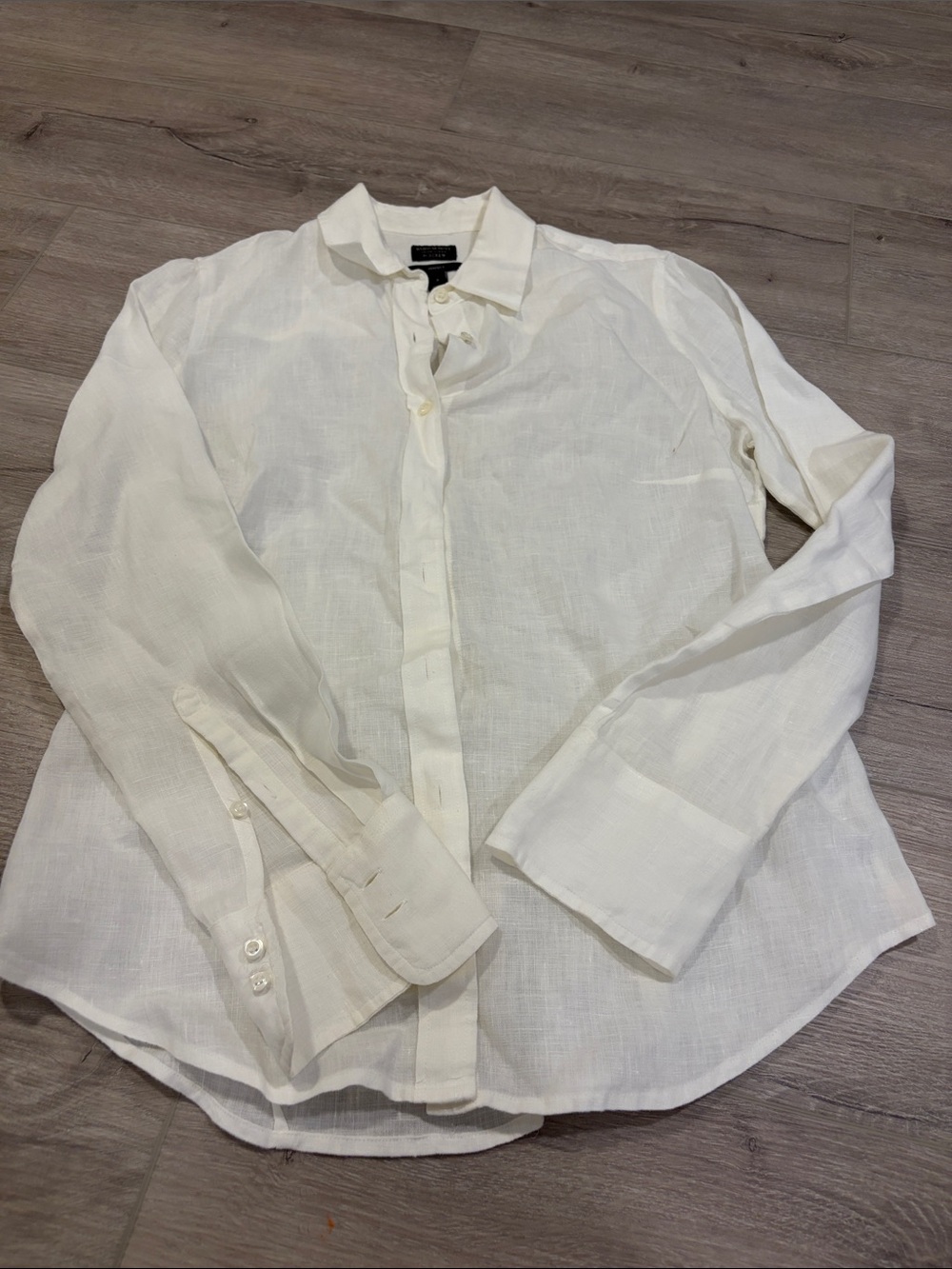 J. Crew White Linen Button-Down Shirt - Women's
